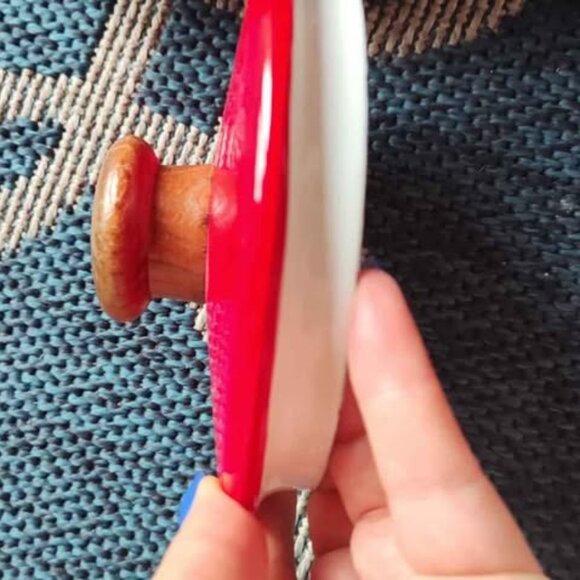 Vintage NOS Atomic Stovetop pot Saucepan Red Flowers MCM - Picture 4 of 6